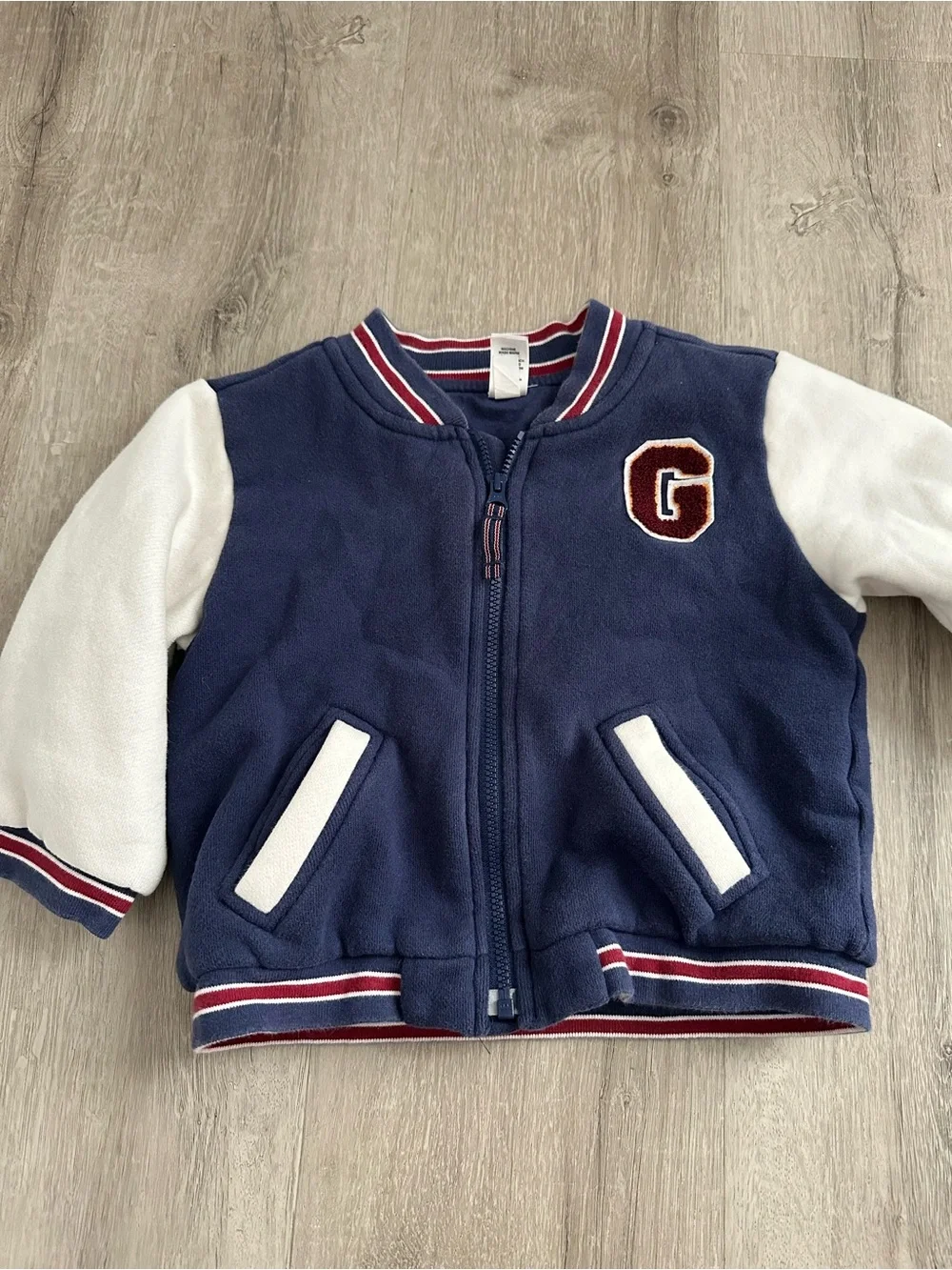 Gap kids - Navy & White Kids Letterman Jacket with 'G' Patch